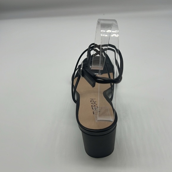 THERAPY - Black Strapy Open Toe Ankle Adjustable Strap Lightweight Heels Size 8 - Picture 11 of 13